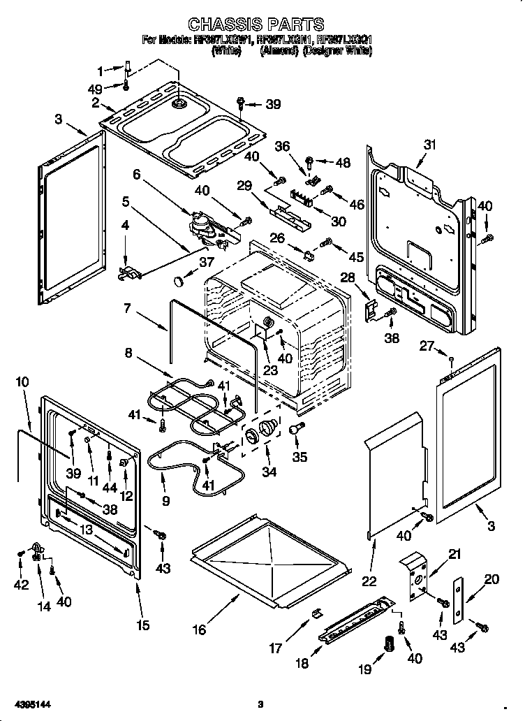 Whirlpool RF387LXGQ1 chassis diagram