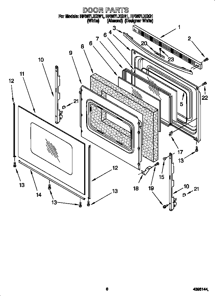 Whirlpool RF387LXGQ1 door diagram