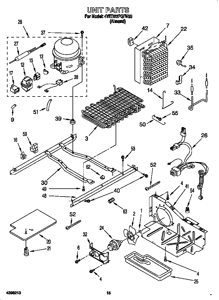 Whirlpool 4YED22PQFN00 unit diagram