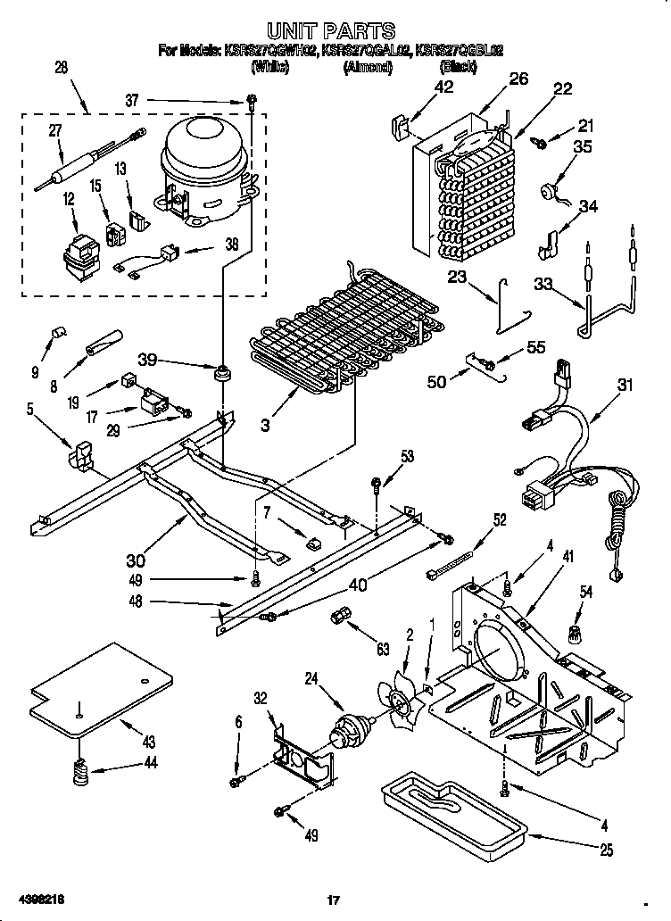 KitchenAid KSRS27QGAL02 unit diagram