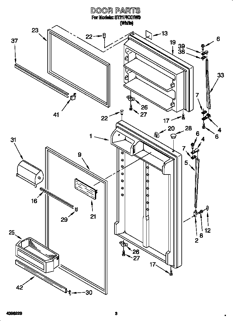Kirkland ST21PKXHW00 door diagram