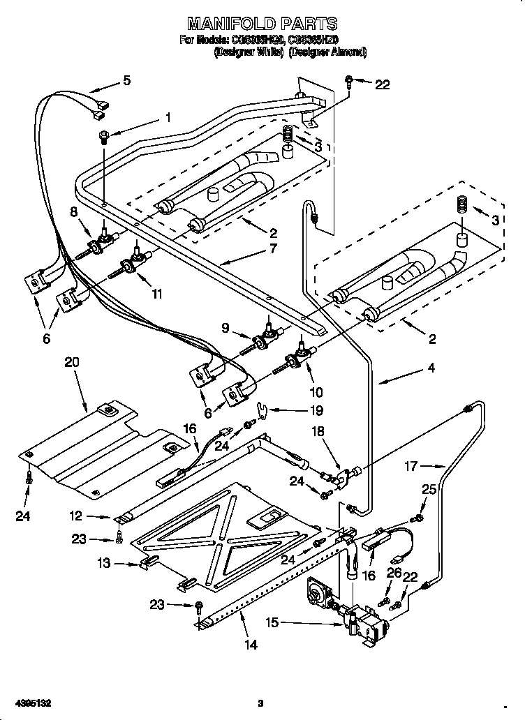 Crosley CGS365HQ0 manifold diagram