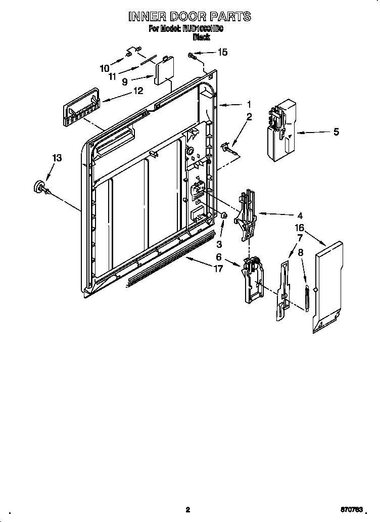 Roper RUD1000HB0 inner door diagram