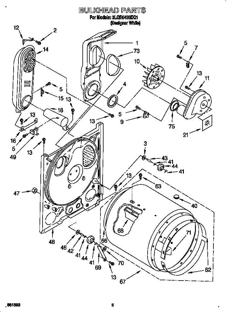 Whirlpool 3LGR5436EQ1 bulkhead diagram
