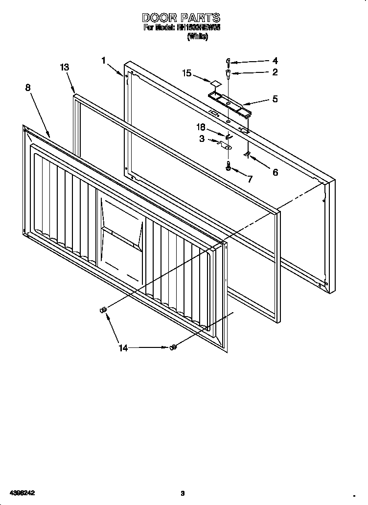 Roper RH1500REW05 door diagram