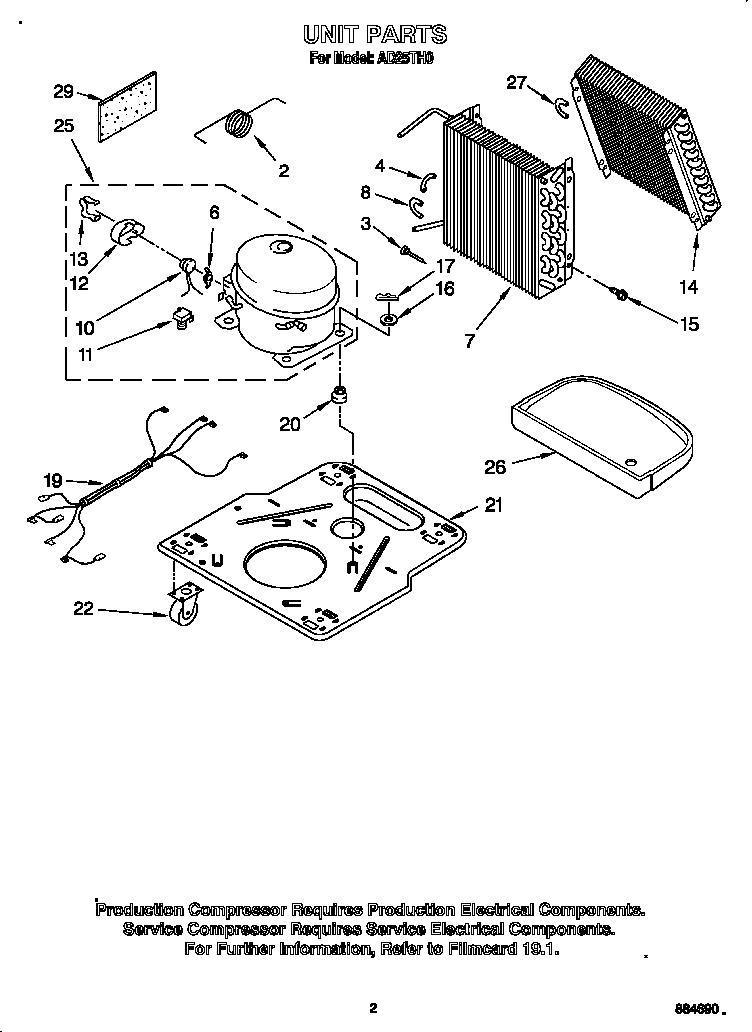 Whirlpool AD25TH0 unit diagram