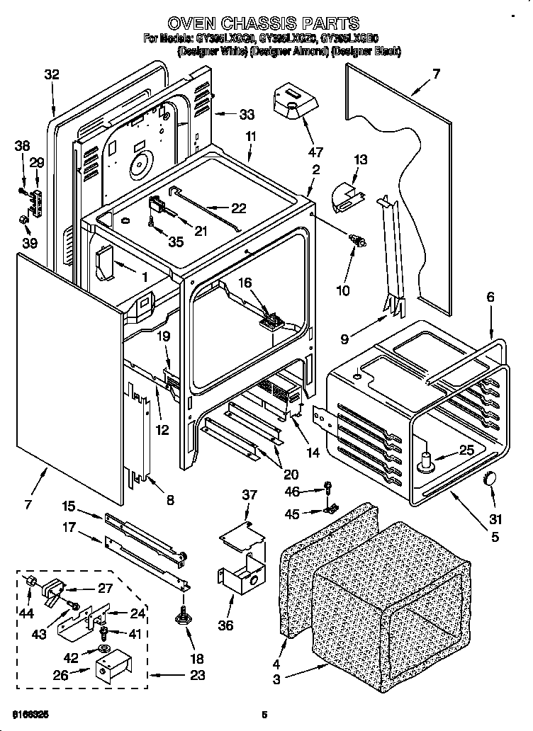 Whirlpool GY395LXGZ0 oven chassis diagram