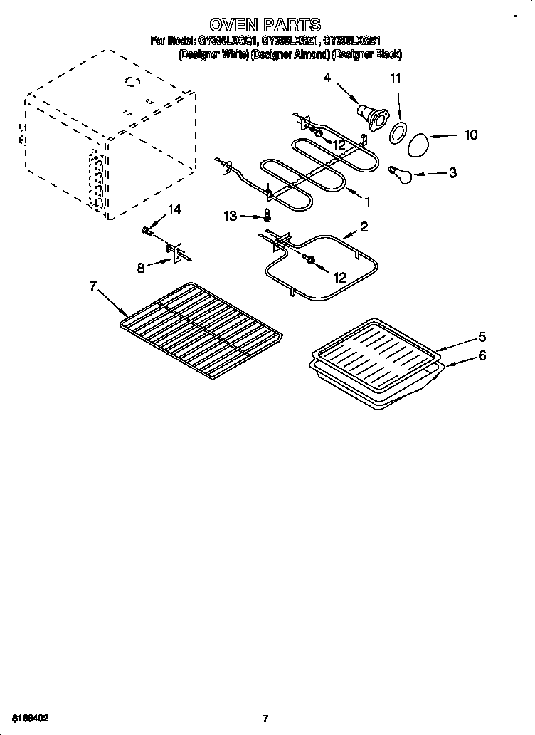 Whirlpool GY395LXGZ1 oven diagram