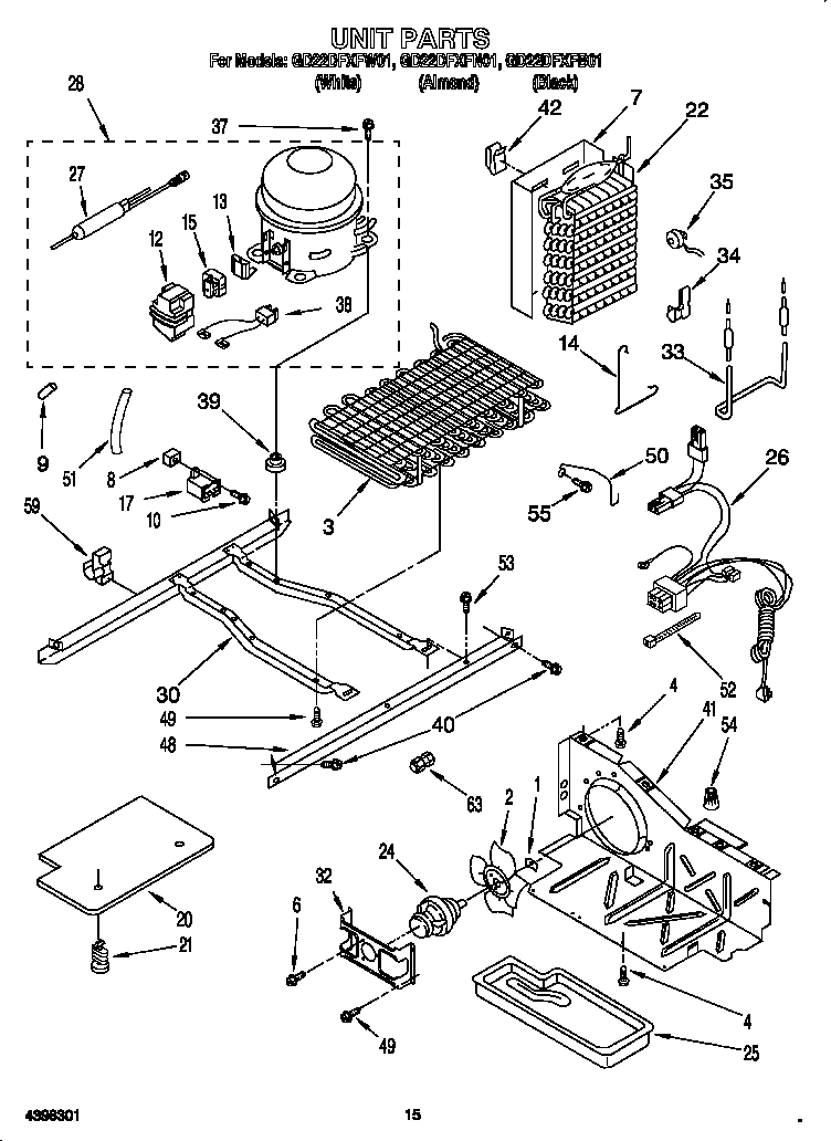 Whirlpool GD22DFXFW01 unit diagram