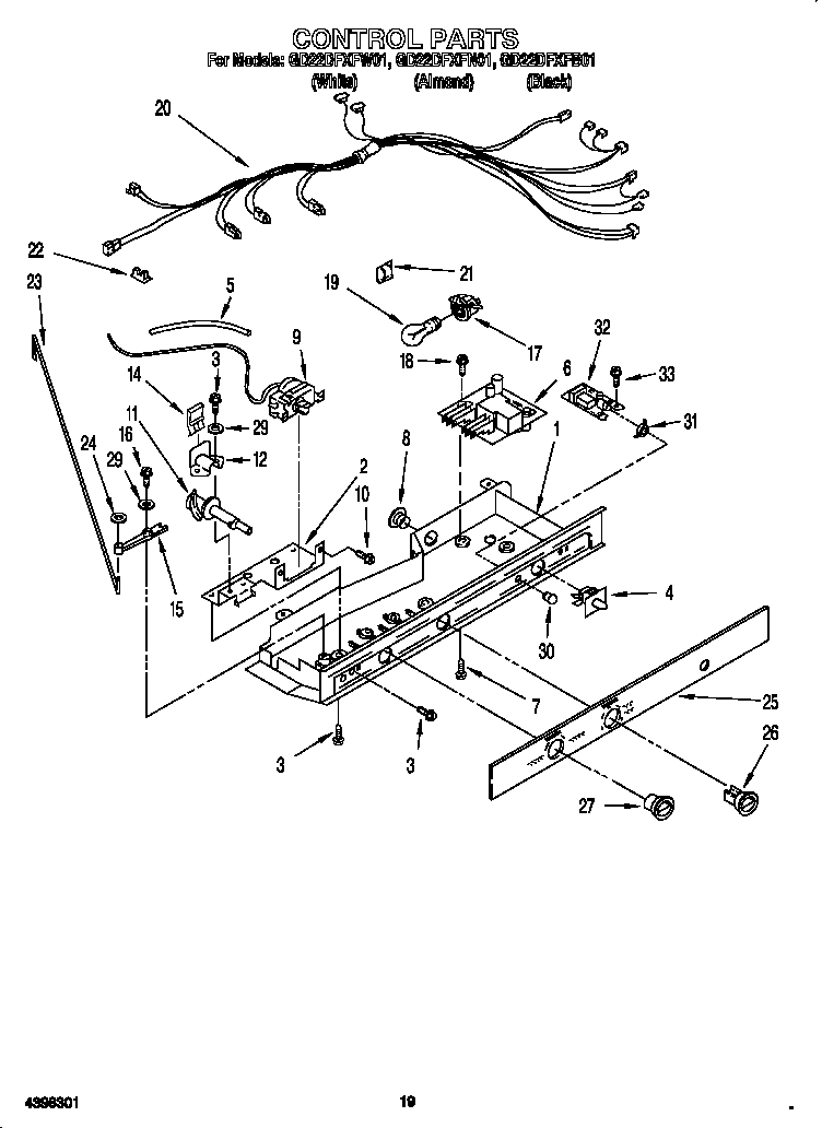Whirlpool GD22DFXFW01 control diagram