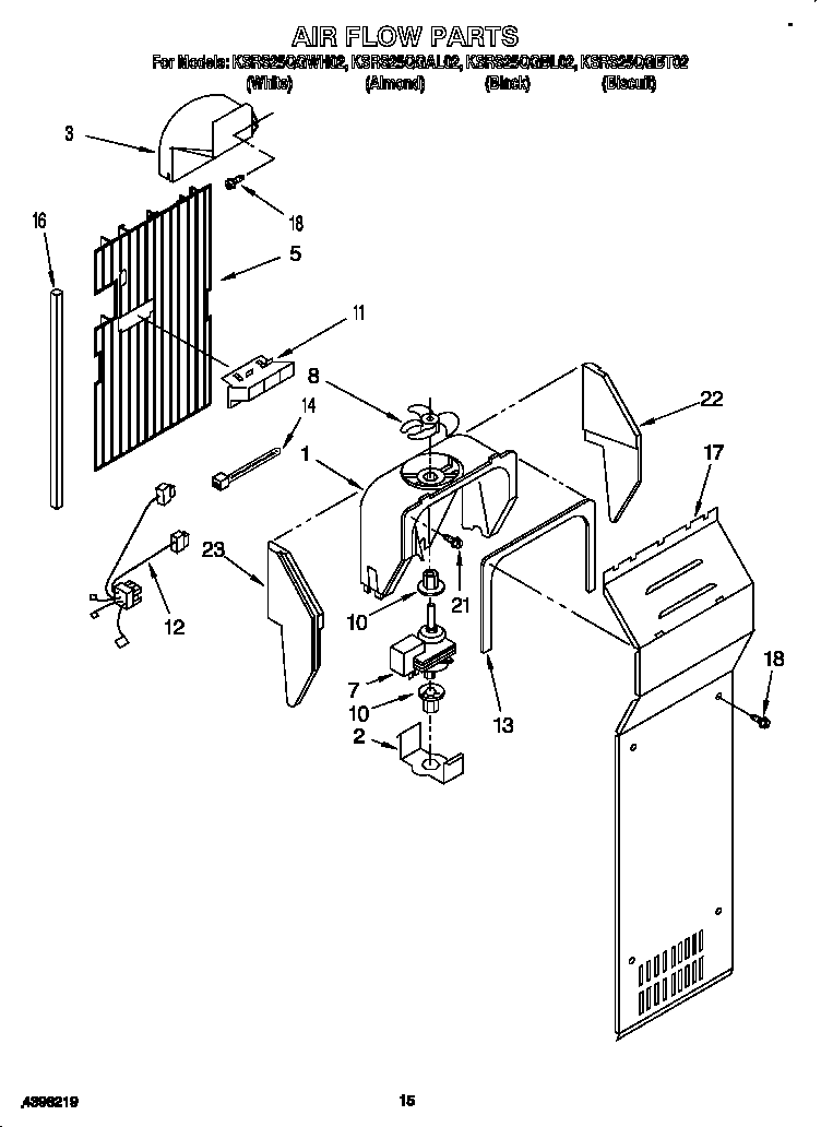 KitchenAid KSRS25QGAL02 air flow diagram