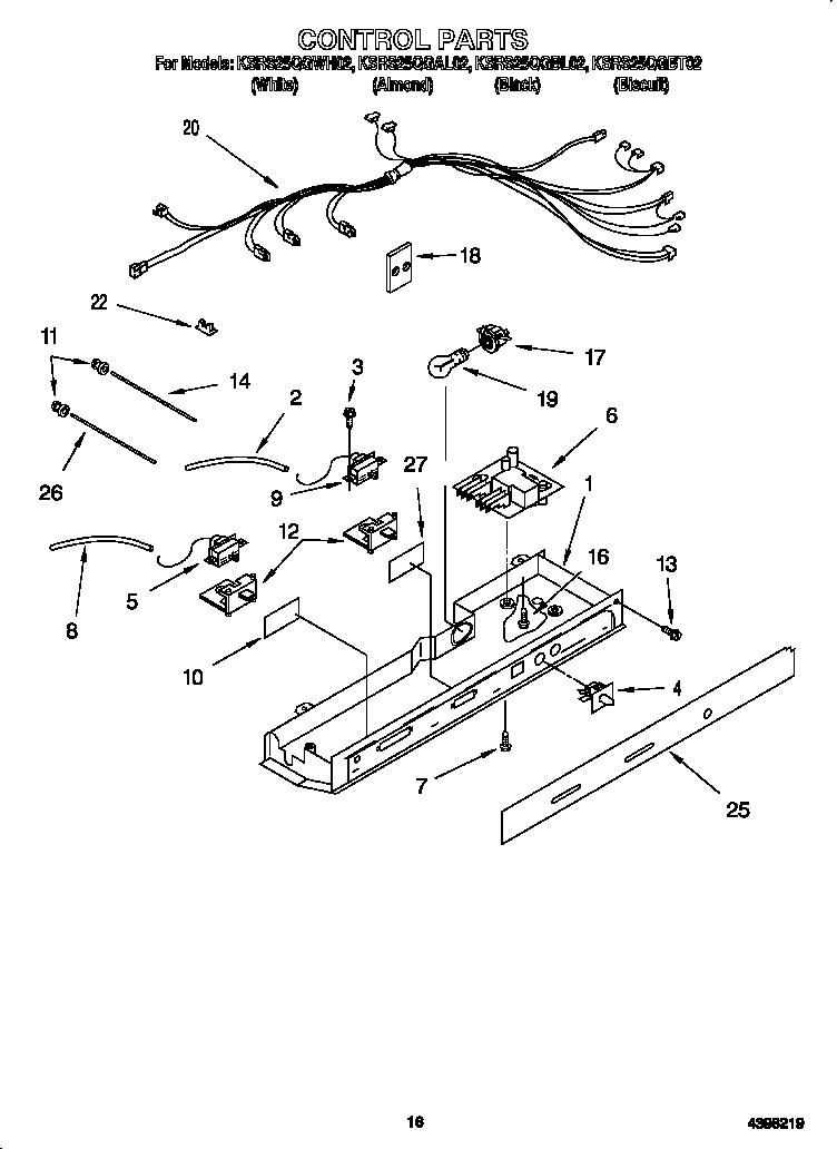 KitchenAid KSRS25QGAL02 control diagram