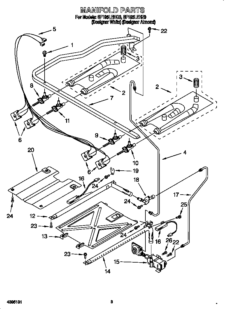Whirlpool SF195LEHQ0 manifold diagram