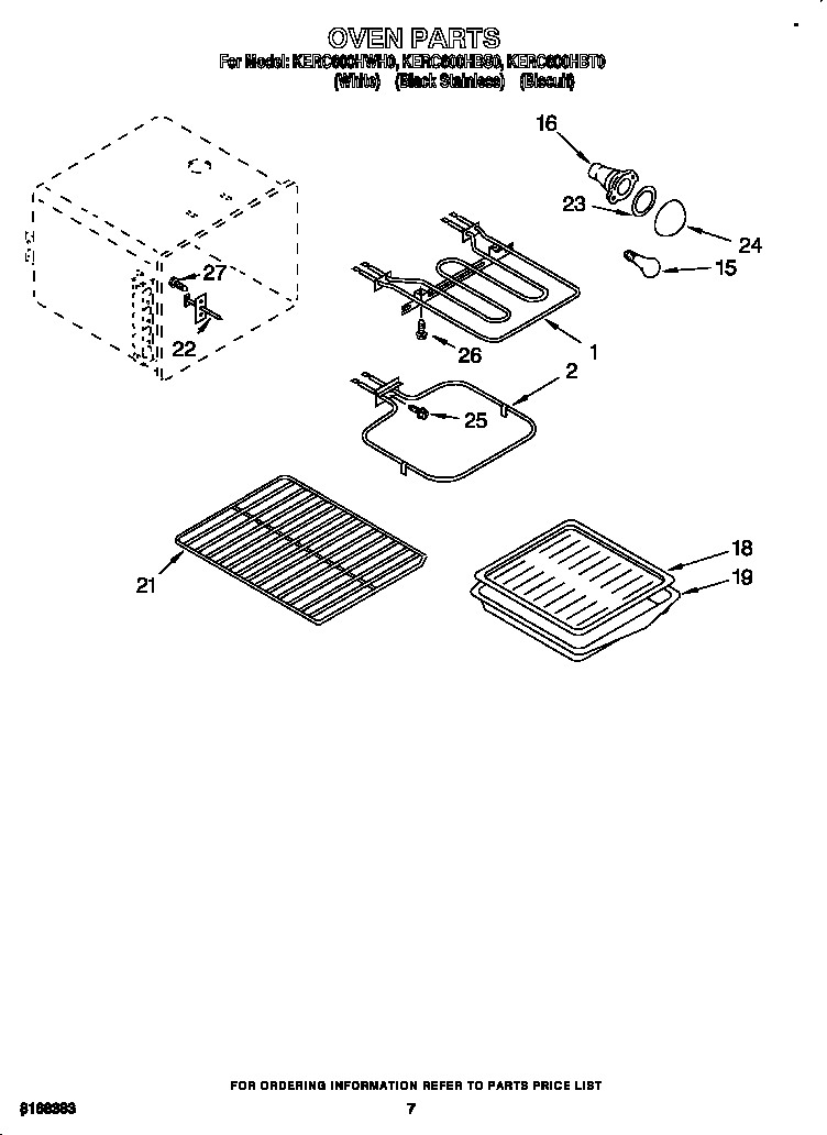 KitchenAid KERC600HWH0 oven diagram