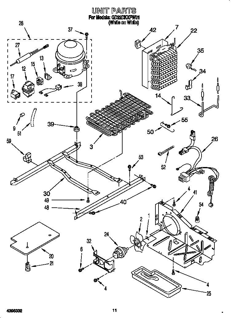 Whirlpool GD22DKXFW01 unit diagram