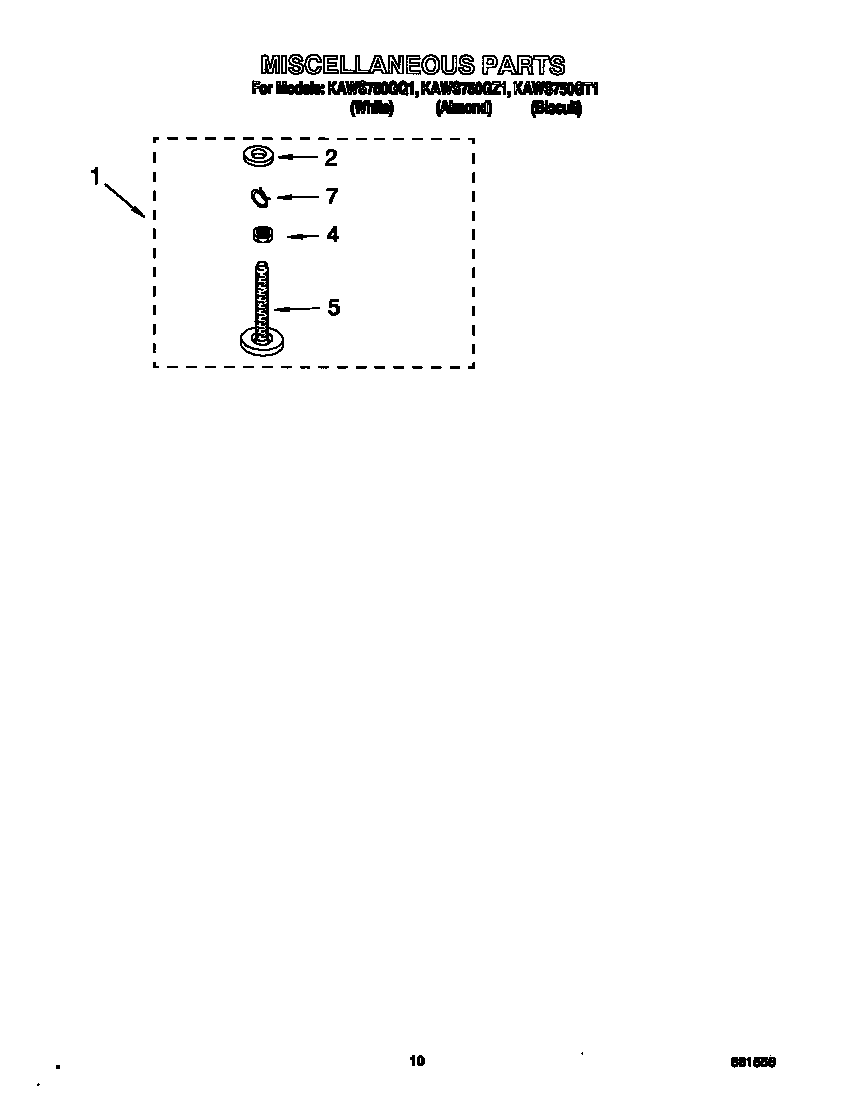 KitchenAid KAWS750GQ1 miscellaneous diagram
