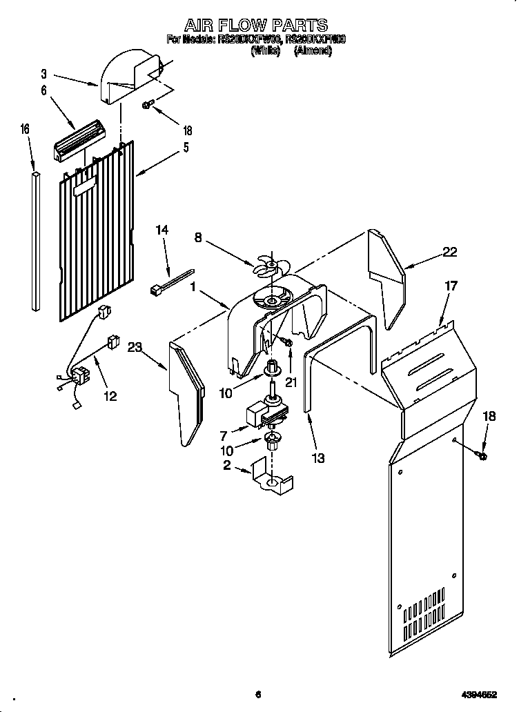 Roper RS20DKXFW00 air flow diagram