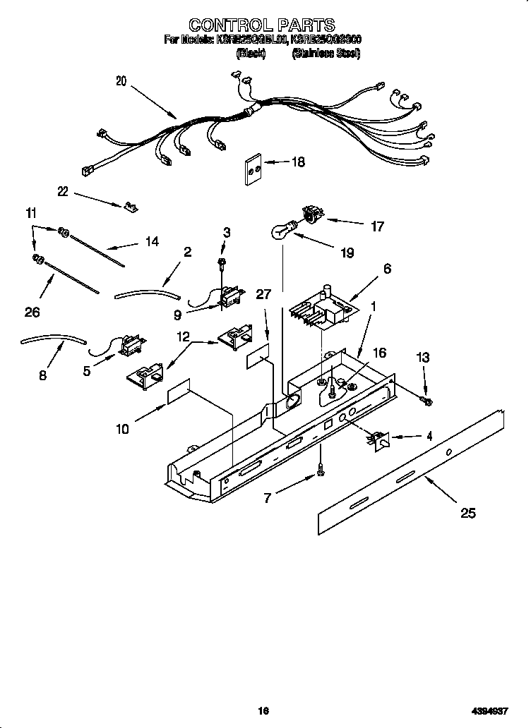KitchenAid KSRB25QGBL00 control diagram