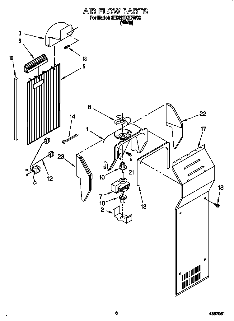 Whirlpool 6ED20TKXFW00 air flow diagram