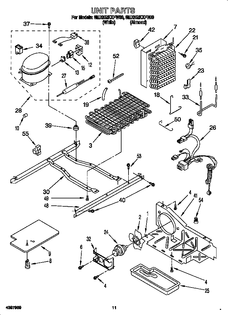 Whirlpool 8ED20ZKXFW00 unit diagram