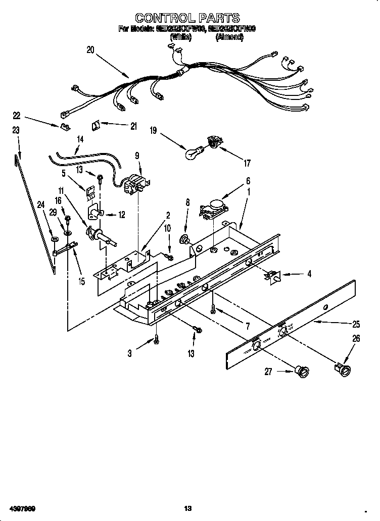Whirlpool 8ED20ZKXFW00 control diagram