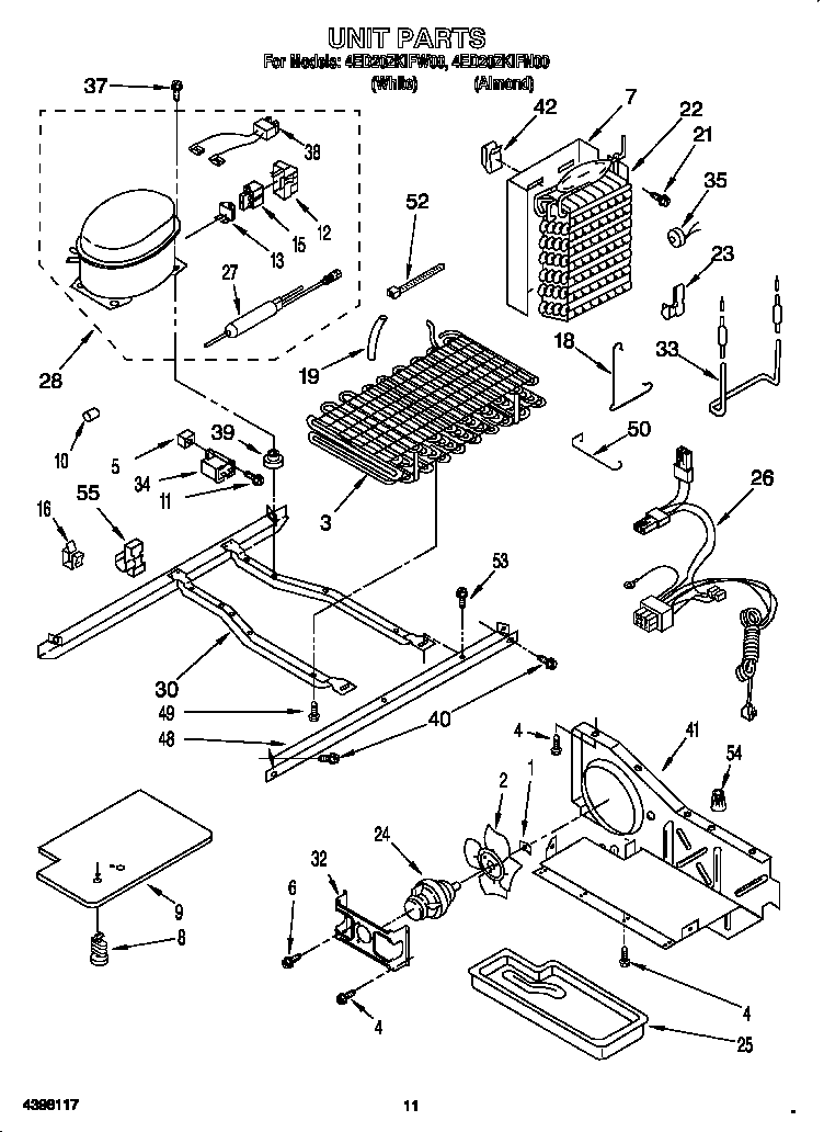 Whirlpool 4ED20ZKIFN00 unit diagram