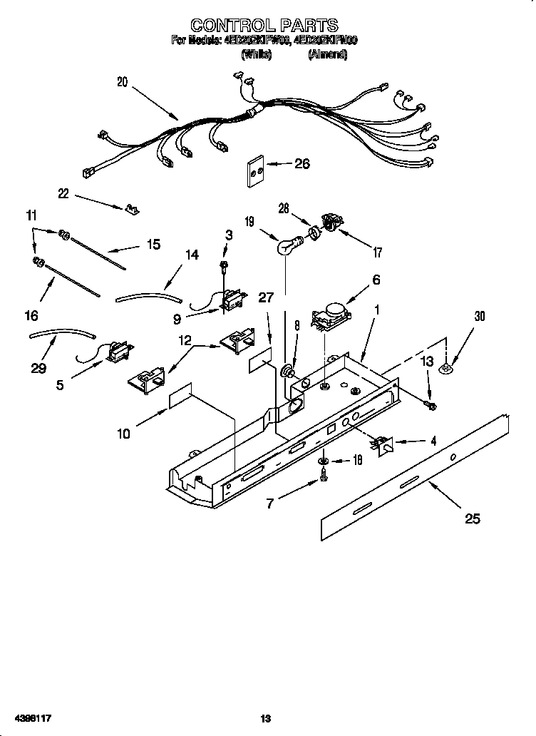 Whirlpool 4ED20ZKIFN00 control diagram