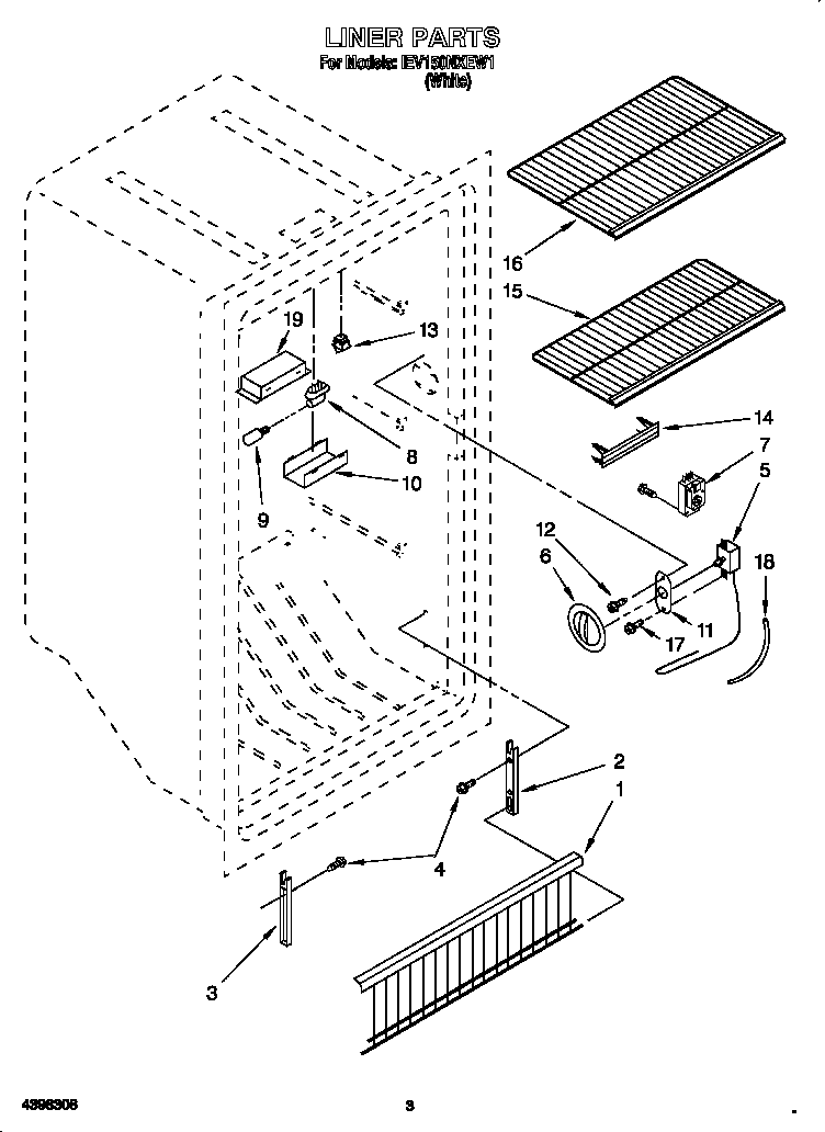 Whirlpool EV150NXEW1 liner diagram