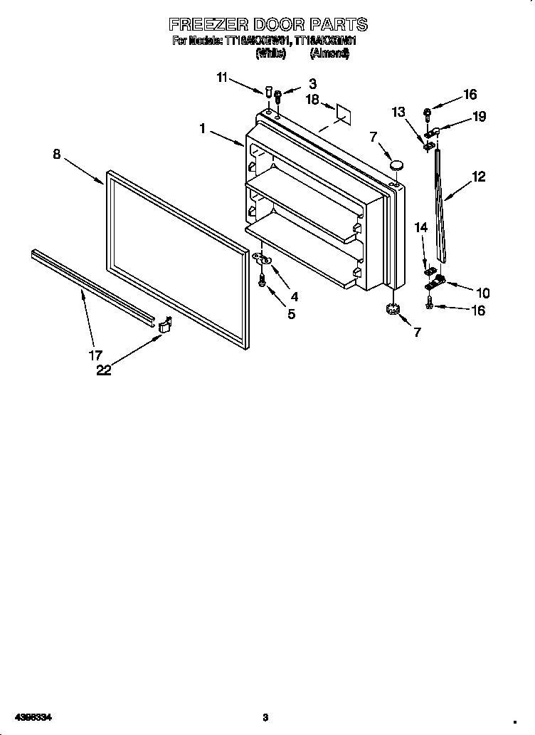 Estate TT18AKXGN01 freezer door diagram
