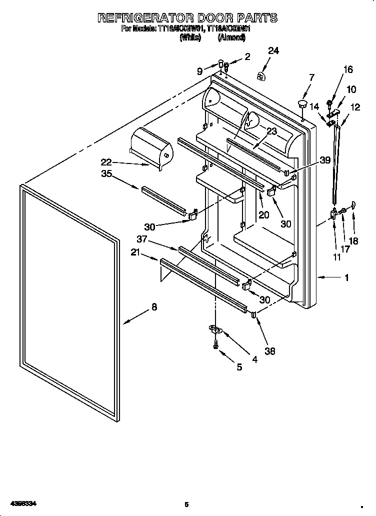 Estate TT18AKXGN01 refrigerator door diagram