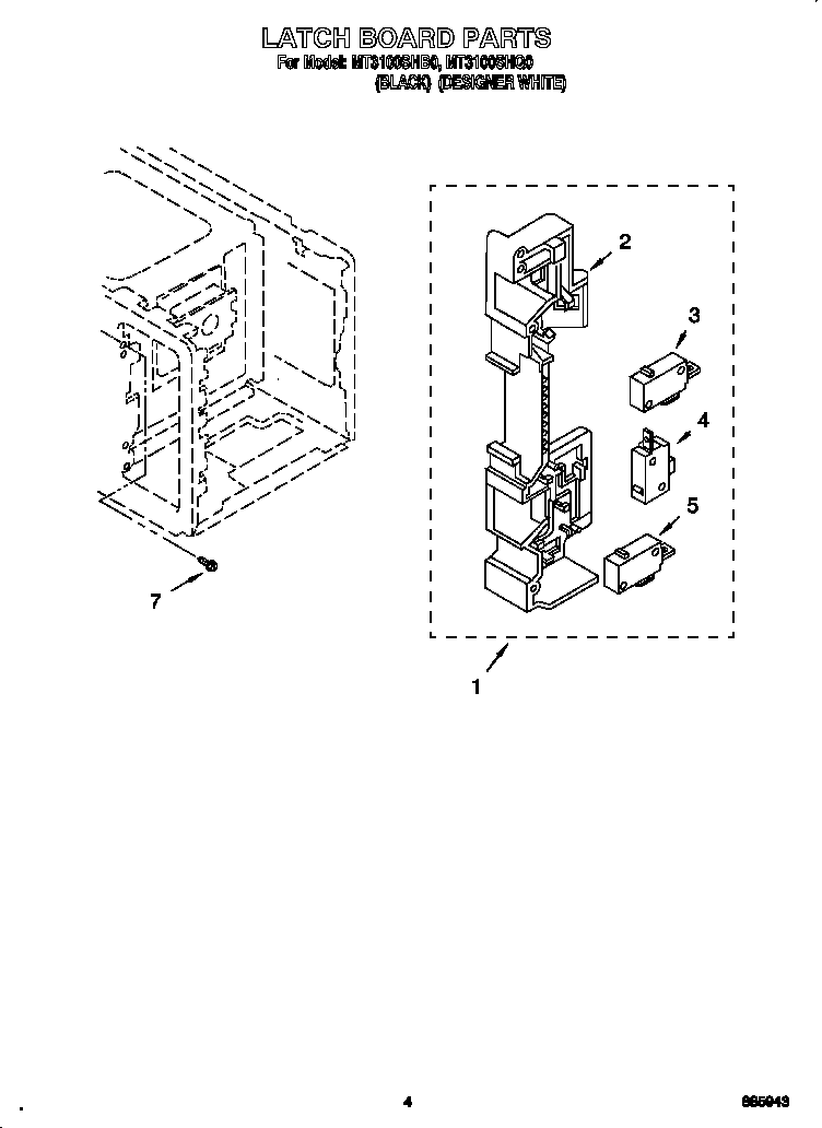 Whirlpool MT3100SHQ0 latch board diagram