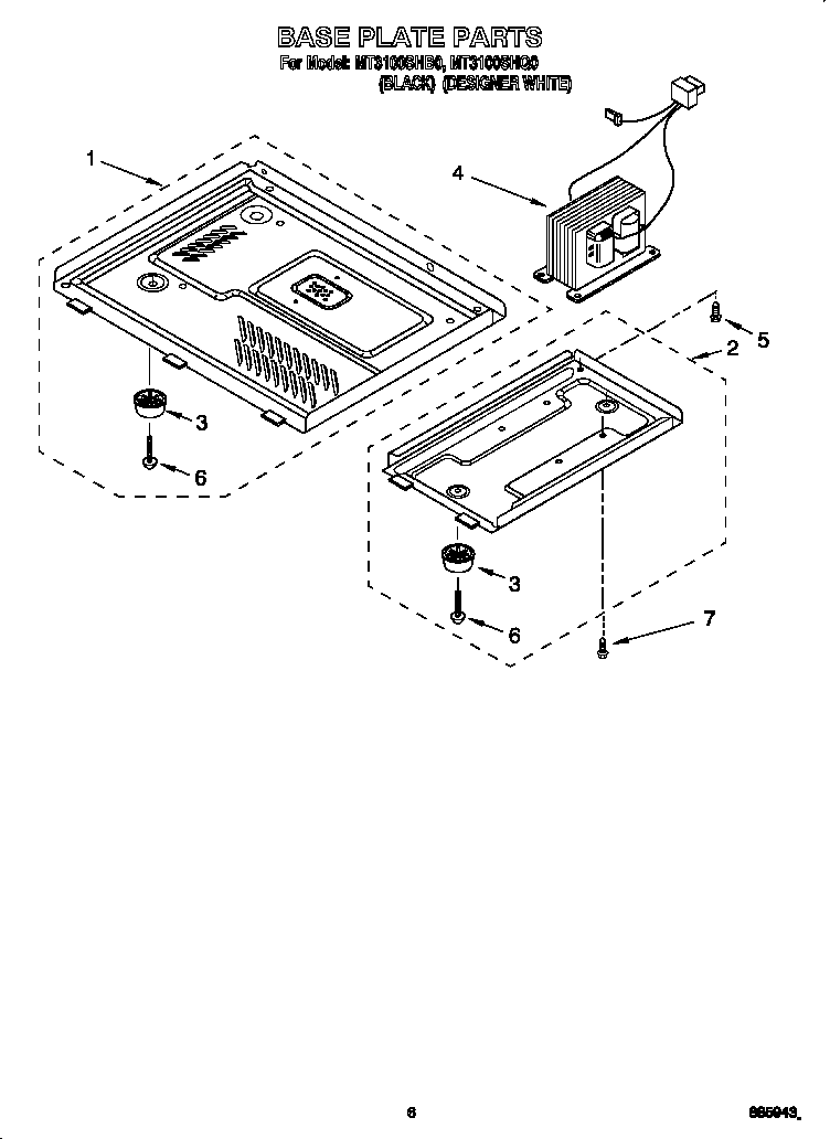 Whirlpool MT3100SHQ0 base plate diagram