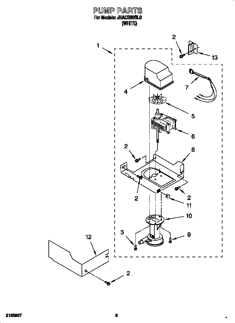 Whirlpool JEAC50SL0 pump diagram