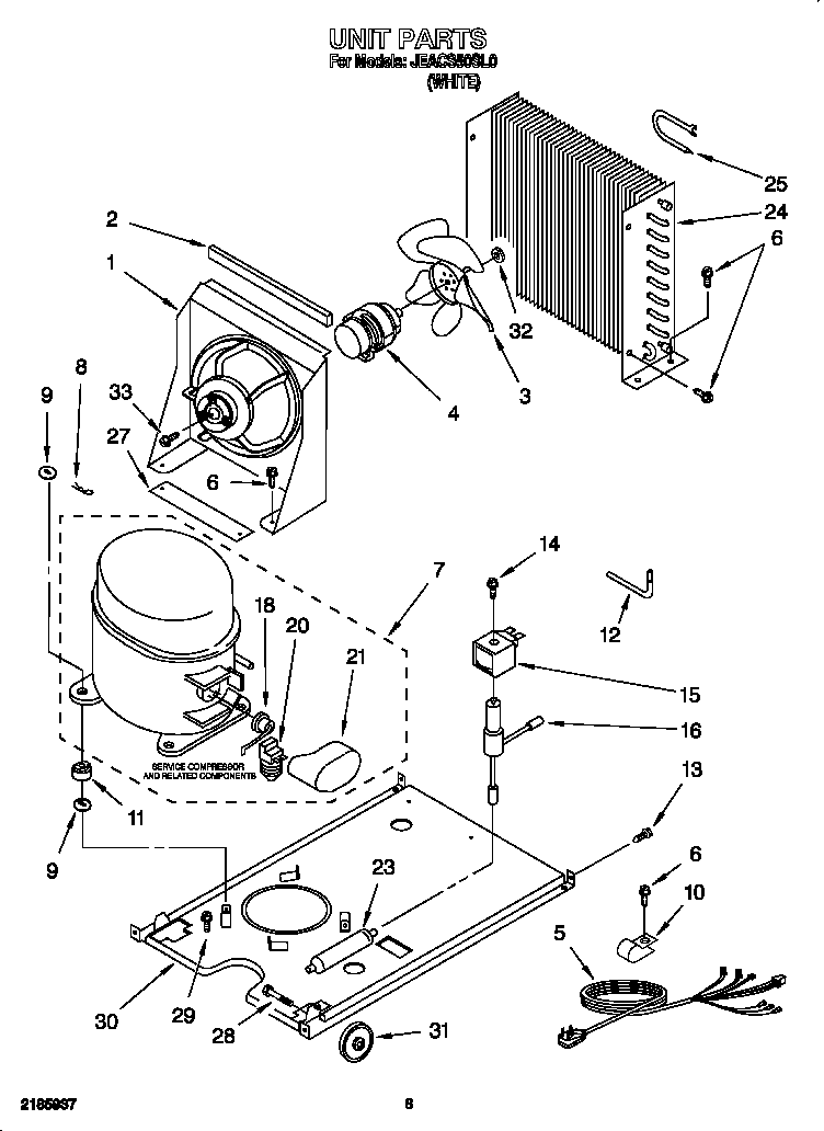 Whirlpool JEAC50SL0 unit diagram