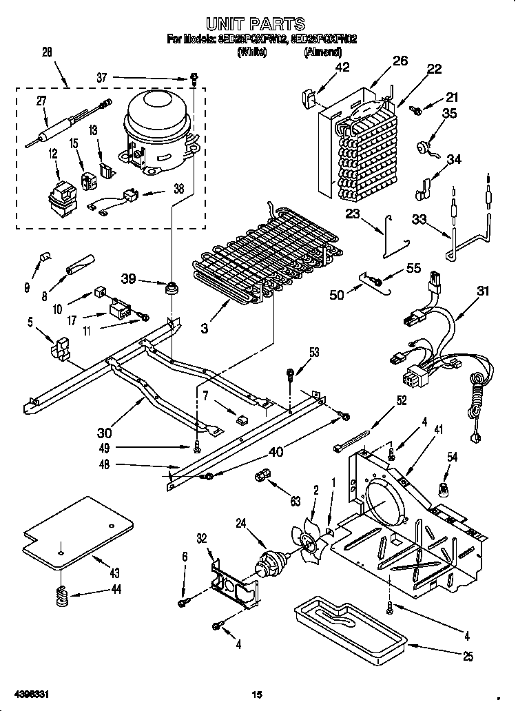 Whirlpool 8ED25PQXFW02 unit diagram