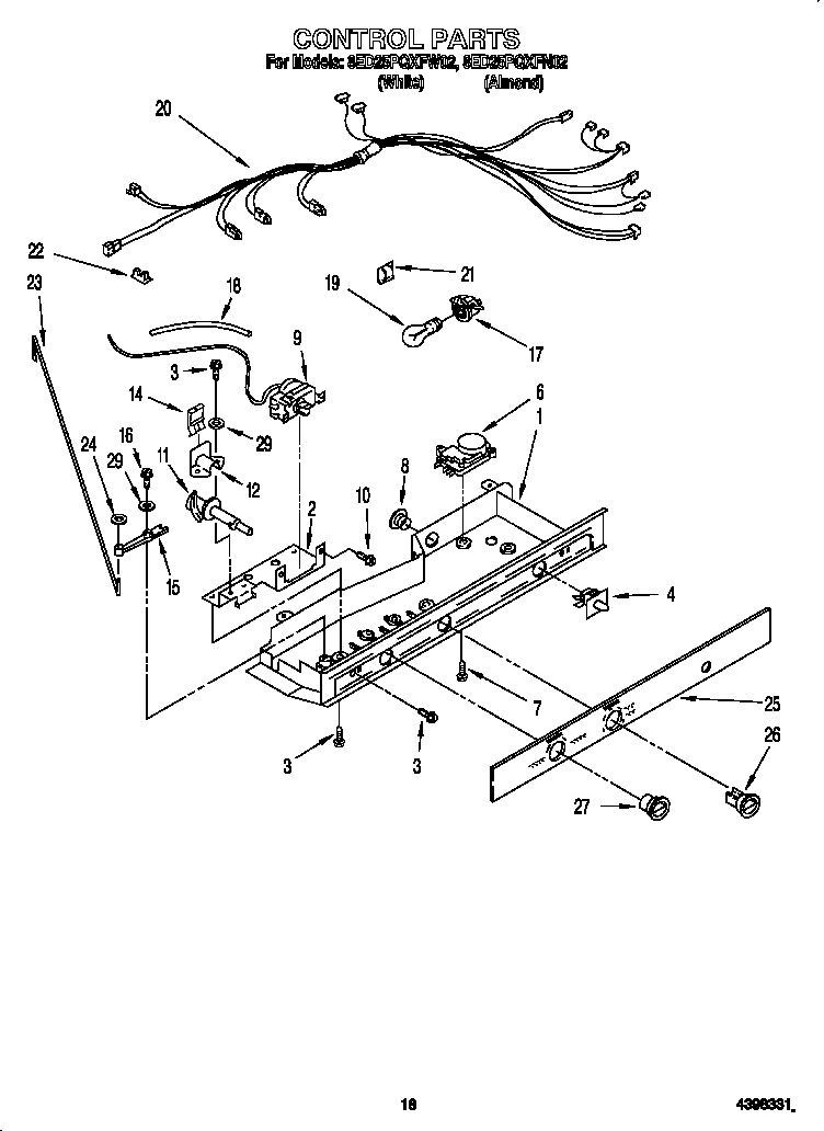 Whirlpool 8ED25PQXFW02 control diagram