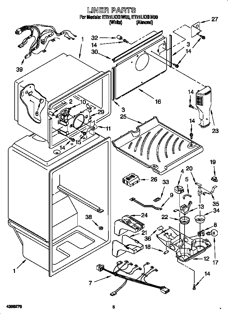 Whirlpool ET21LKXHN00 liner diagram