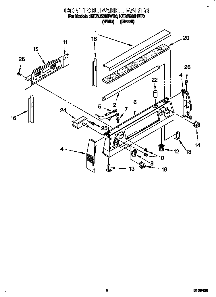 KitchenAid KERC506HBT0 control panel diagram