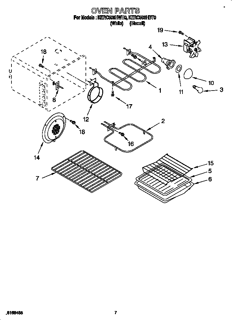 KitchenAid KERC506HBT0 oven diagram