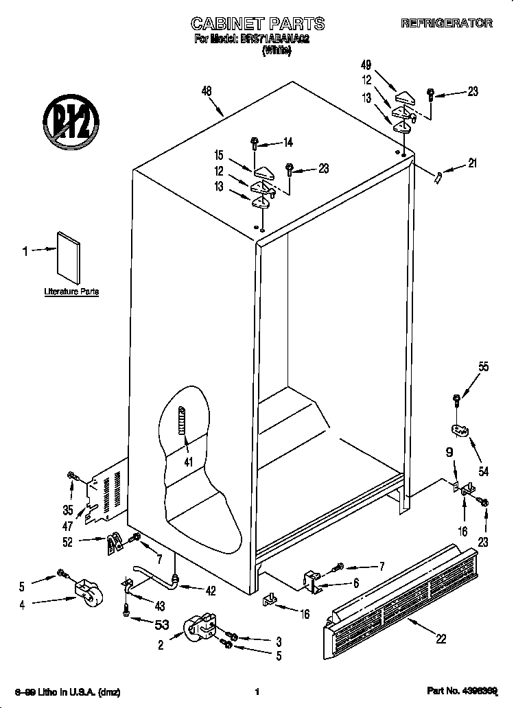 Whirlpool BRS71ABANA02 cabinet diagram