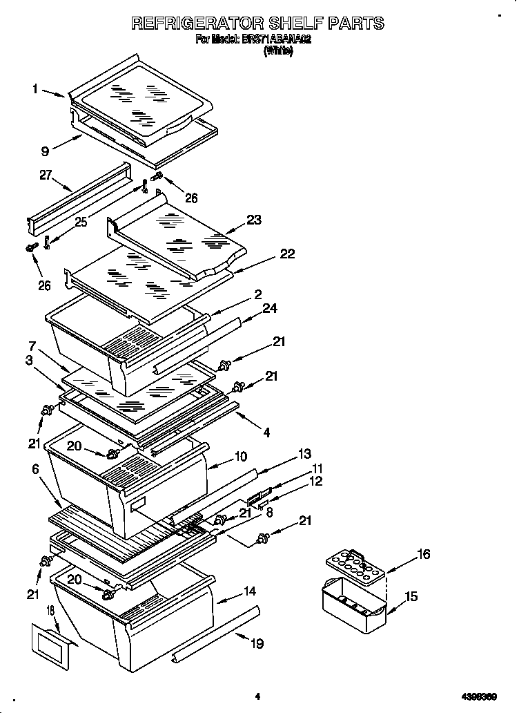 Whirlpool BRS71ABANA02 refrigerator shelf diagram