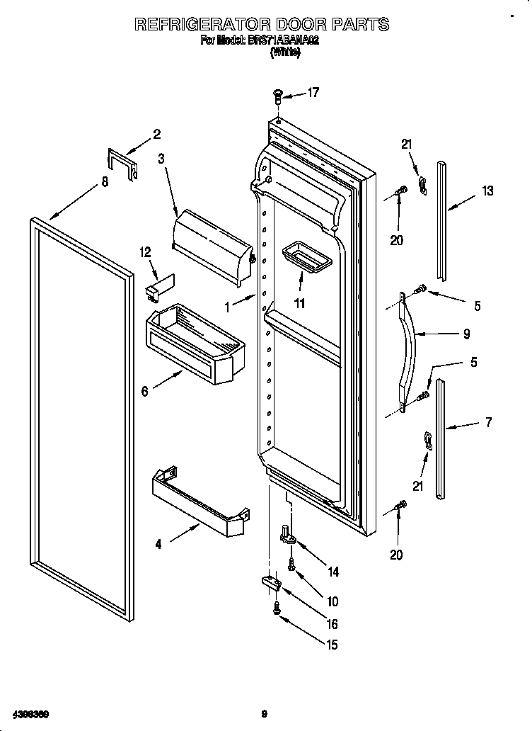 Whirlpool BRS71ABANA02 refrigerator door diagram