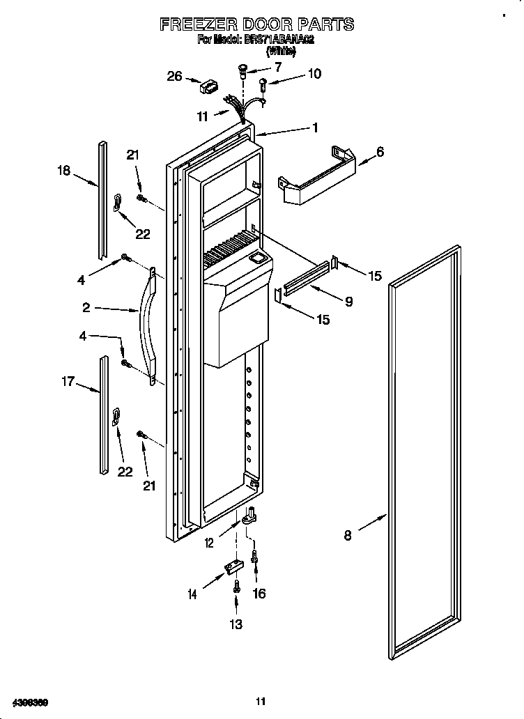 Whirlpool BRS71ABANA02 freezer door diagram