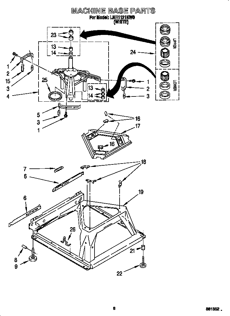 Whirlpool LBR1121EW0 machine base diagram