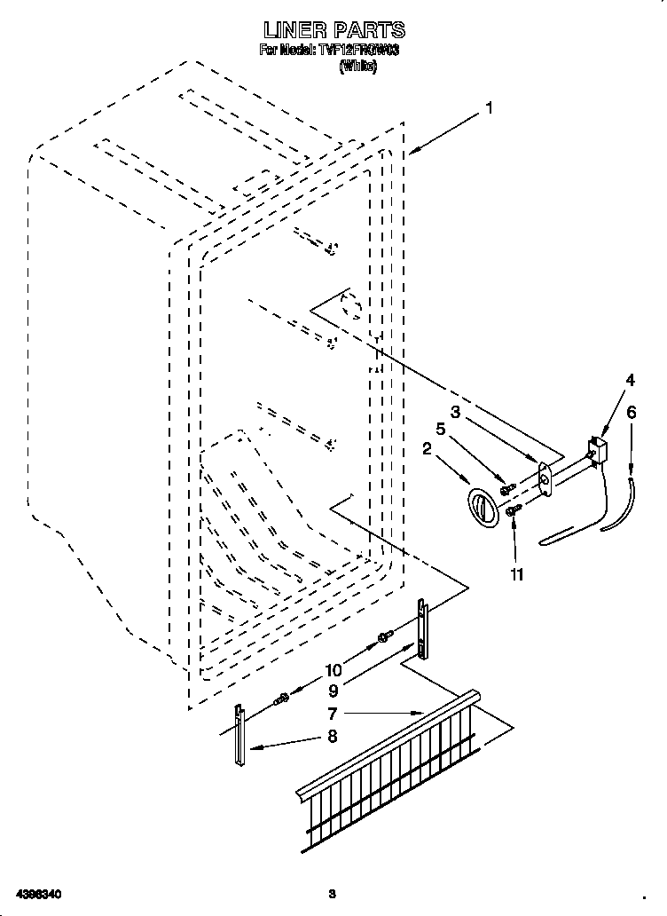 Whirlpool TVF12FRGW03 liner diagram