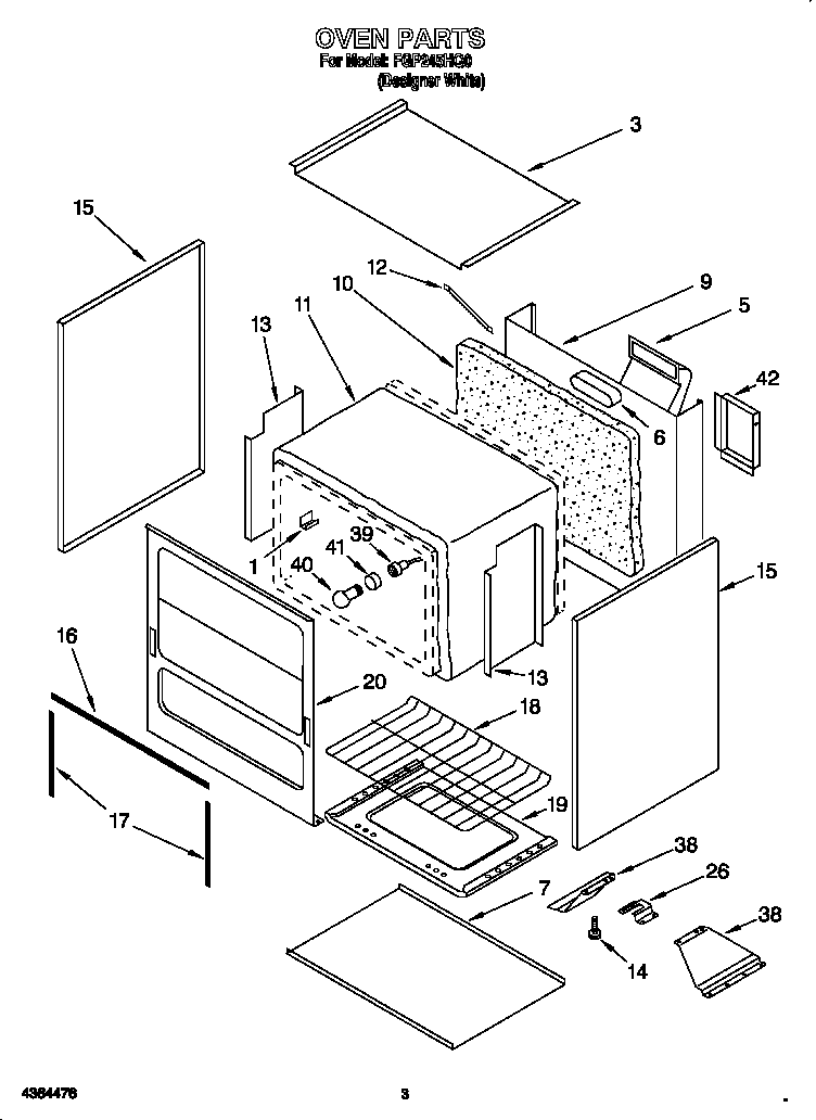 Roper FGP245HQ0 oven diagram