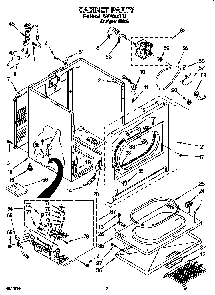 Kirkland SGDS800HQ0 cabinet diagram