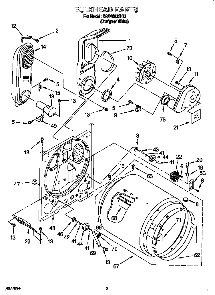 Kirkland SGDS800HQ0 bulkhead diagram