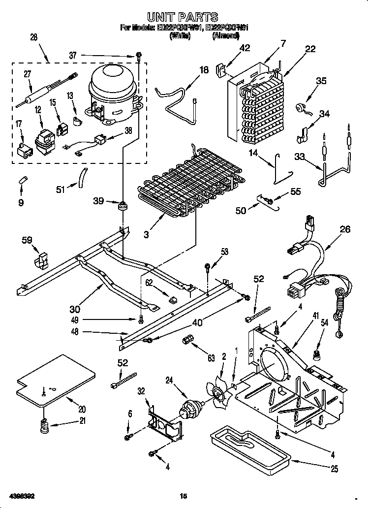 Whirlpool ED22PQXFN01 unit diagram