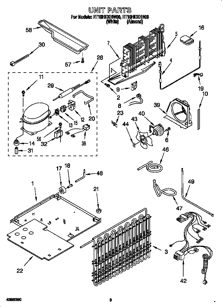 Roper RT18HDXHW00 unit diagram